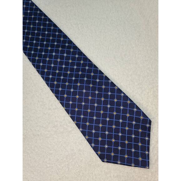 Tasso Elba blue geometric silk tie - Picture 3 of 5